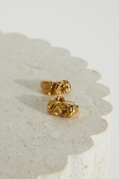 18k Plated Gold Modern Times Earrings Gold