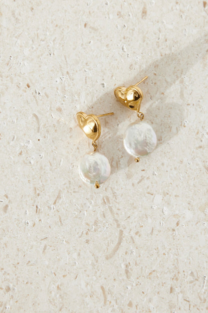18k Gold Plated Love Me More Earrings Gold