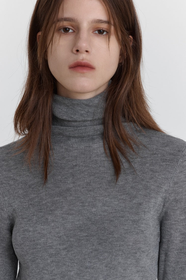 Wool Stretch Slim-Fit Turtleneck Sweater