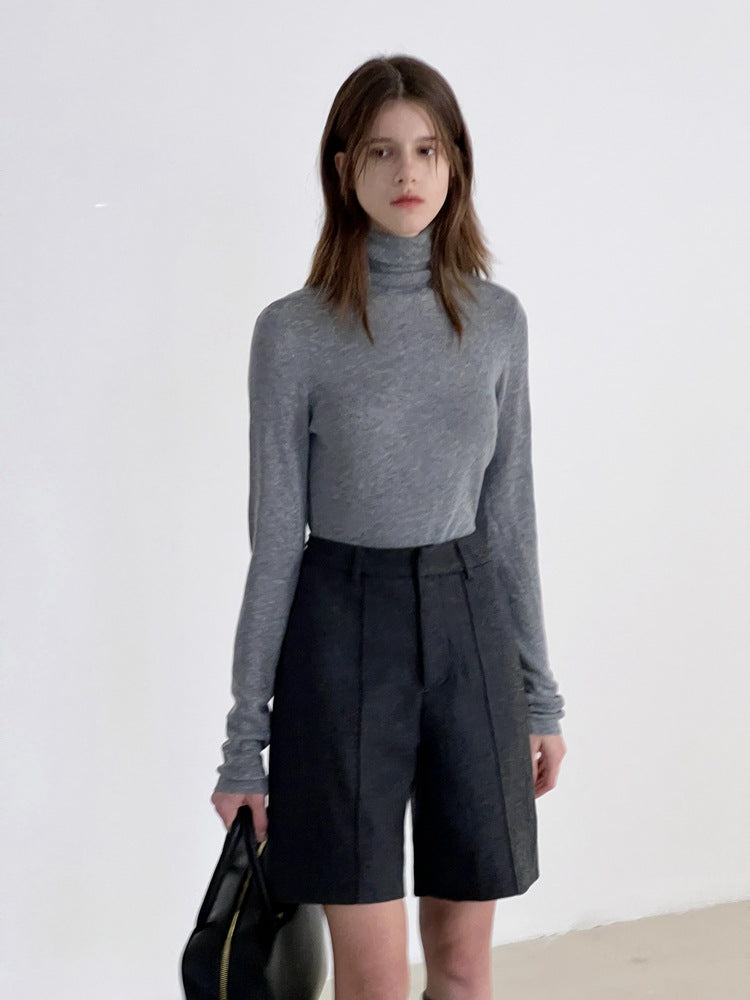 Wool Stretch Slim-Fit Turtleneck Sweater