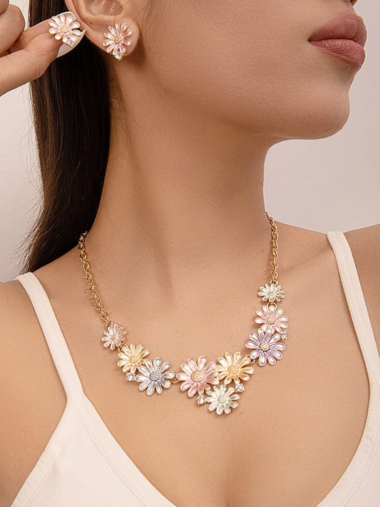 SOHI Women Multicolour Pastel Flora Jewelery Set