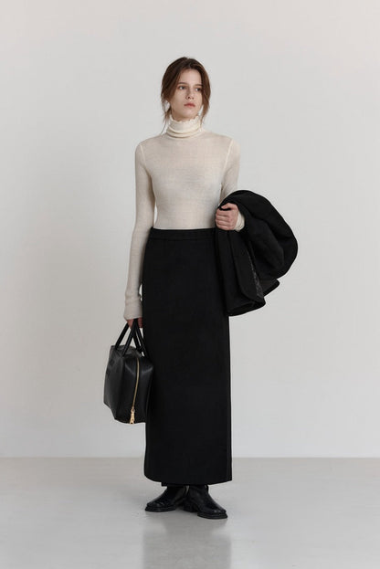 Wool Stretch Slim-Fit Turtleneck Sweater