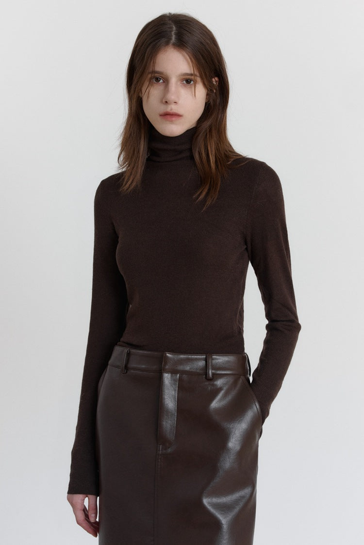 Wool Stretch Slim-Fit Turtleneck Sweater