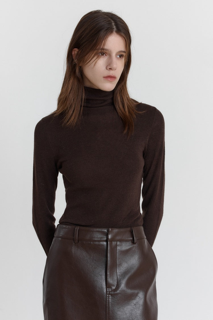 Wool Stretch Slim-Fit Turtleneck Sweater