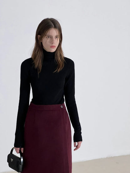 Wool Stretch Slim-Fit Turtleneck Sweater