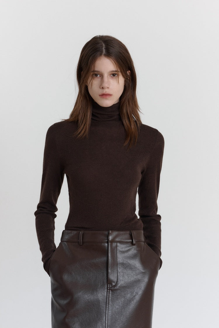 Wool Stretch Slim-Fit Turtleneck Sweater