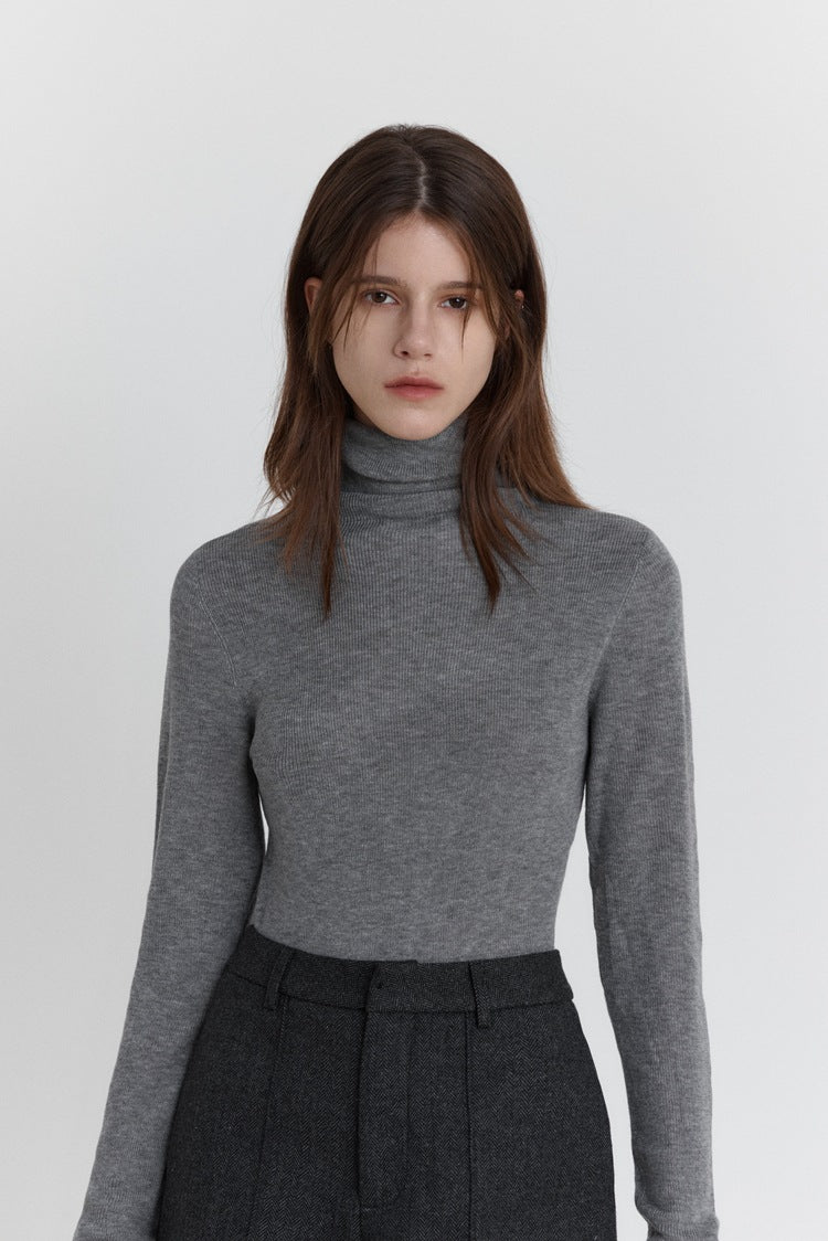 Wool Stretch Slim-Fit Turtleneck Sweater