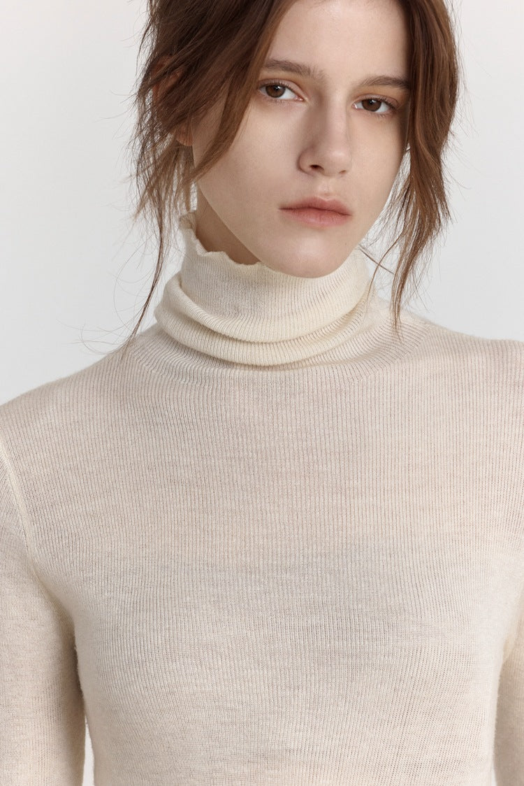 Wool Stretch Slim-Fit Turtleneck Sweater